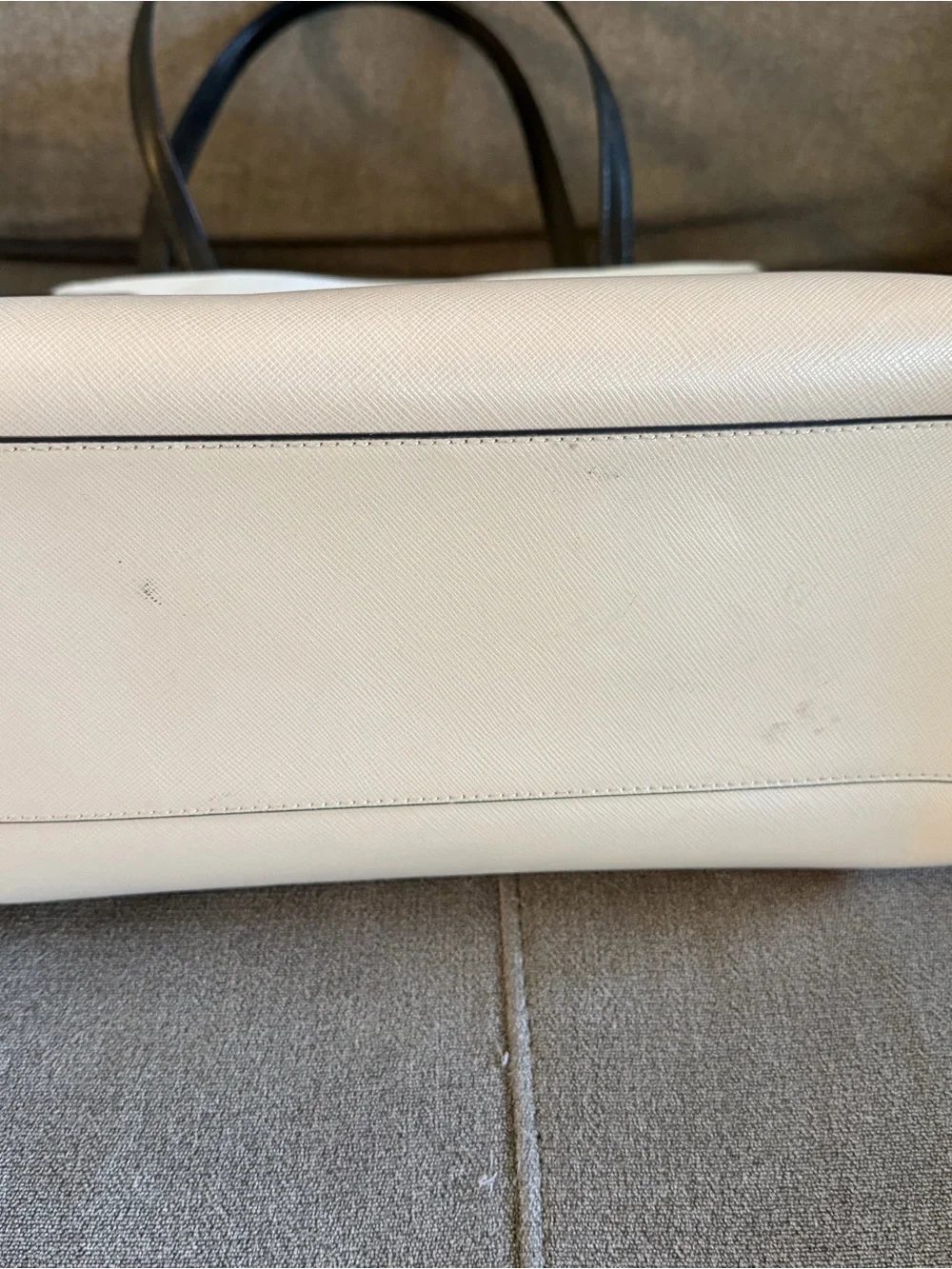 kate spade cream/tan tote with black trim